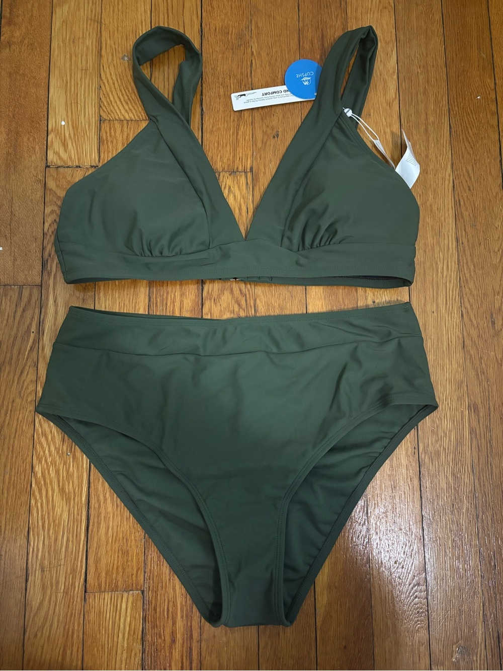 Cupshe Olive Green Bikini Set